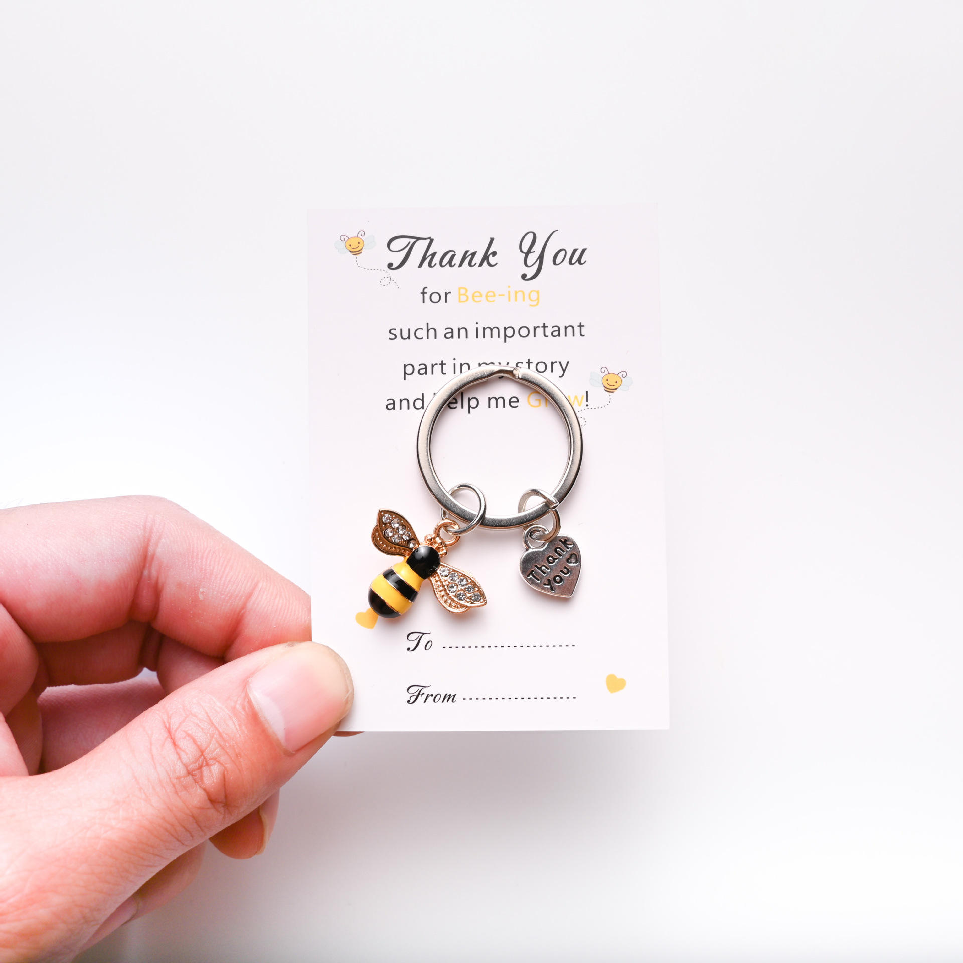 บัตรอวยพรขอบคุณพวงกุญแจผึ้ง