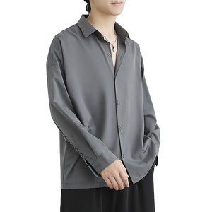 Black Shirt <strong>Men's</strong> <strong>Long</strong> Sleeve Autumn Handsome <strong>Men's</strong> <strong>Coat</strong> Casual <strong>Men's</strong> Clothing White Shirt - Product Image 6