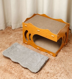Abri pour chat amovible en bois pour maison en carton écologique Grande maison en carton pour chat de stockage intérieur - Product Image 2
