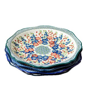 Plato de cerámica de color grande, diseño de pulido, plato plano extragrande desechable para uso doméstico, platos de pollo y Bistec con patrón de plantas - Product Image 5