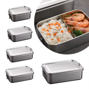 Lonchera Metálica Bento al por Mayor, Contenedor de Alimentos de Acero Inoxidable 304 con Cierre de Seguridad para Comidas de Estudiantes y Oficinas - Product Image 6