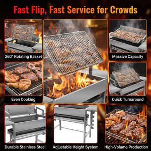 Grill à pieds en acier inoxydable, portable, grand format, réglable, professionnel, <span class=keywords><strong>pour</strong></span> <span class=keywords><strong>barbecue</strong></span> extérieur, rôtissoire, direct usine - Product Image 3