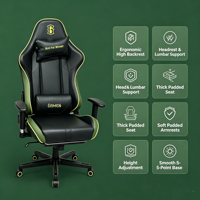 La chaise de jeu ergonomique à dossier haut pour e-sport, avec appui-tête et soutien lombaire, convient à une utilisation à domicile ou au bureau