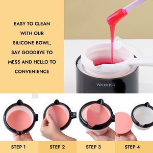 Tazón de Cera de Silicona Multifuncional No Tóxica con Boquilla de Precisión y Asa para Calentar Cera en Polvo, Preparación de Mascarillas DIY - Product Image 2