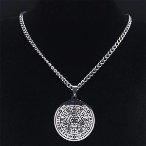 Collar Talismán Tetragramatón, Amuleto Mágico de Ángel Enochiano, Collar de Acero Inoxidable con Estrella de David, Alfa Eheh - Product Image 2