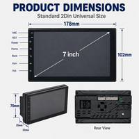 Autoradio Android 2Din 7 pouces, CarPlay sans fil, Android Auto, GPS, WiFi, écran tactile, autoradio