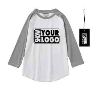 무료 배송 스포츠 230 gsm 100% 코튼 무거운 무게 두꺼운 젊은 라글란 티셔츠 인쇄 디자인 및 사용자 정의 라벨