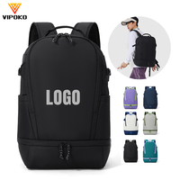 Sac de sport imperméable avec compartiment à chaussures indépendant, idéal pour la gym, les activités décontractées en extérieur, le tennis, le badminton, personnalisable avec logo BGA.