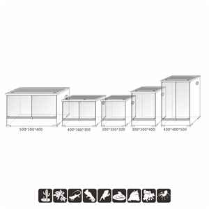 Habitat pour insectes et <span class=keywords><strong>reptiles</strong></span> en verre intégré, facile à nettoyer, boîte d'alimentation et de reproduction pour <span class=keywords><strong>reptiles</strong></span> avec plusieurs tailles - Product Image 5