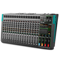 Console de mixage audio amplifiée AT16D 16 canaux 2x1000W, 256 effets DSP, console de mixage professionnelle pour DJ, scène, studio, système de sonorisation en direct