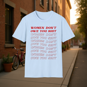 Camiseta feminista para mujer, camiseta Don't Owe You Shit, 100% algodón, cuello redondo, corte regular, estilo informal, para todas las estaciones - Product Image 2