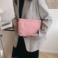 Tas Makeup Fashion Velvet Baru dengan Ritsleting, Kapasitas Sedang untuk Uang Receh dan Penggunaan Genggam