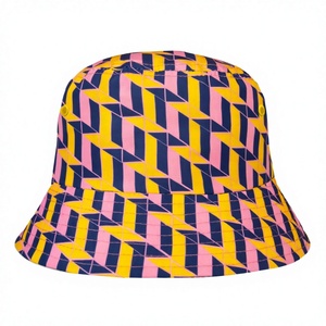 Chapeau Bob Unisexe en Tissu de Coton Brodé Géométrique, Respirant, Décontracté, pour l'Été, la Plage et les Événements en Plein Air - Product Image 4