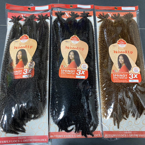 Grossiste 3X Torsade Afro Souple Pré-Séparée pour Fausses Locs Douces (Distressed Soft Locs) Extension de Cheveux à Tresser Effet <span class=keywords><strong>Marley</strong></span> 3 en 1 - Product Image 2