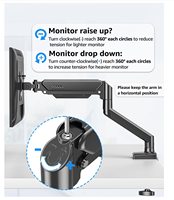 Support double moniteur compatible avec les écrans de 13 à 27 pouces, capacité de charge de 2 à 12 kg, support pour 2 moniteurs