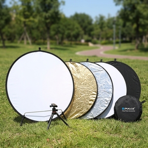 PULUZ Riflettore Pieghevole 5-in-1 110cm Argento/<span class=keywords><strong>Bianco</strong></span>/<span class=keywords><strong>Nero</strong></span>/Oro/Traslucido, Diffusore di Luce Portatile per Fotografia <span class=keywords><strong>e</strong></span> <span class=keywords><strong>Ritratti</strong></span> - Product Image 1