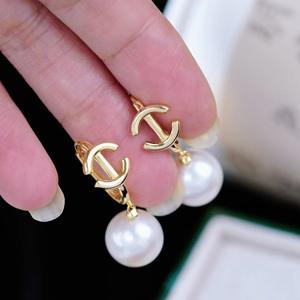 WENCHI S925 Argent pur, accessoires de perles DIY, boucle d'oreille vide avec perles de 9 à 13 mm, boucles d'oreilles pendantes tendance, modèle 11054, Chine - Product Image 1