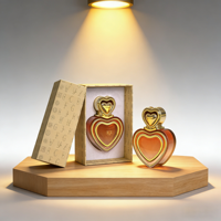 Nouvelle conception de flacons de parfum vides en forme de cœur de 50 ml, design unique et luxueux, flacons de parfum en verre