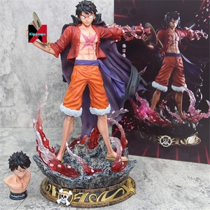 One Pieced <span class=keywords><strong>King</strong></span> Ba Wang couleur fluo cerise Luffy chapeau de paille à main Luffy double tête sculpture peut être lumineux grand modèle décoration - Product Image 1