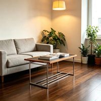 Table basse moderne en verre trempé avec cadre métallique, réversible, portable, réglable en hauteur, rotative, multifonctionnelle, écologique