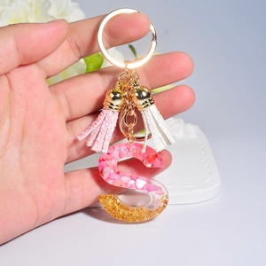 Porte-clés Pompon Tendance et Mignon en Métal et Peluche, avec Lettre Personnalisée, Pompons à Initiales, en Acrylique et Plastique, Pendentif Ms - Product Image 2