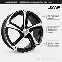 Jantes en alliage JXAP 15 16 17 pouces 5x112 5x108 5x100, finition usinée, en aluminium, compatibles avec VW Golf Audi A3 Ford Focus