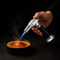 Chalumeau au gaz butane rechargeable, flamme réglable, coupe-vent, pour soudage, remplissage direct par le bas avec verrou de sécurité