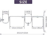 Ensemble de tringles à rideaux doubles robustes blancs, télescopiques, de style industriel, avec double support, pour rideaux romains, vente en gros