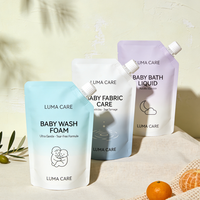 Emballage liquide haut de gamme imprimé sur mesure avec bec verseur, sac en Mylar imperméable pour shampoing, sacs rechargeables, pochette autoportante