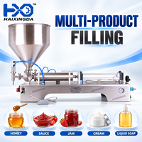 Machine de remplissage de pâtes pour miel, sauce, confiture, ketchup, beurre de cacahuète, mayonnaise avec piston pneumatique et trémie en acier inoxydable