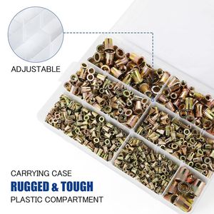 Baiguluo Rivet Nuts 915Pcs Sae Unc Carbon Steel Color Zinc Plated Self Tapping For Metal Assembly - Product Image 4