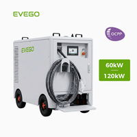 Sistem Pengisian Daya Penyimpanan Energi Mobile EVEGO 60kW Berdaya Tinggi, Baterai LifePO4 100kWh, Sesuai Standar GBT (CCS1/CCS2) DC+AC Charge Gun IP54