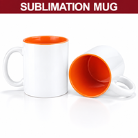 Mug en céramique de haute qualité avec intérieur coloré 11OZ, design personnalisé avec logo, mug à café en céramique avec poignée blanche