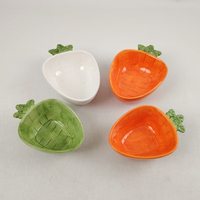 Décorations de Pâques, bol en céramique en forme de carotte, bol à nourriture pour lapin, plat à sauce, plat à bonbons, plat à noix, plat à assaisonnement, vaisselle