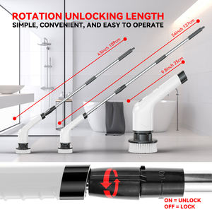 Nettoyeur électrique sans fil à deux <span class=keywords><strong>vitesses</strong></span>, nettoyeur rotatif électrique, <span class=keywords><strong>poignée</strong></span> télescopique réglable, adapté au nettoyage domestique - Product Image 5