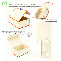 Boîte cadeau rigide magnétique écologique personnalisée, imperméable, avec poignée en ruban et doublure en éponge, boîte pliante de luxe pour l'emballage