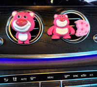 Diffuseur de parfum en pierre de gypse pour grille d'aération de voiture, motif ours de dessin animé mignon, à clipser, parfum longue durée pour l'intérieur du véhicule