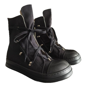 Scarpe classiche in tela di alta moda per uomo e donna con suola spessa per aumentare l'altezza di scarpe da ginnastica a stella a cinque punte completamente nere - Product Image 4