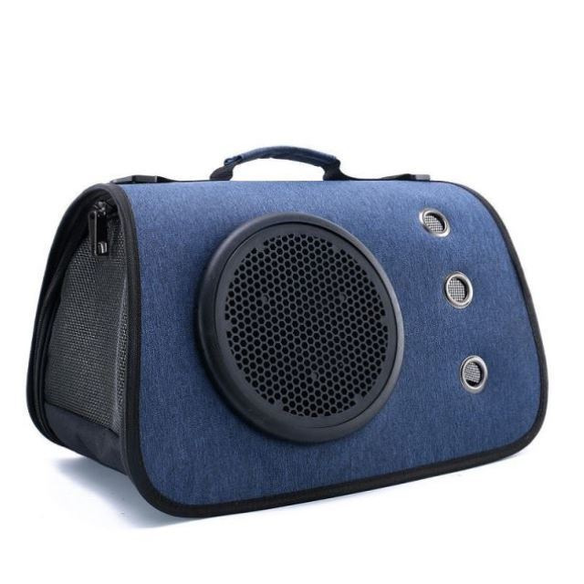 Sac fourre-tout sur le thème des chats avec une housse en lin [Bleu]