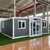 Casa Contenedor Expandible de Exterior Blanca con Acabado de Madera, Marco Negro, Revestimiento Metálico, Color Personalizado, Casas Prefabricadas, Precios y Fotos