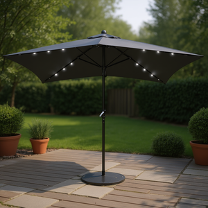 Sombrilla de Jardín Antracita de 6.6'x9.8' con Luces LED, Poste de Acero, Sombrilla para Patio, Muebles de Exterior - Product Image 2