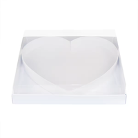 Boîte cadeau en carton en forme de cœur avec couvercle transparent pour charcuterie, friandises, fruits rouges et papiers cadeaux