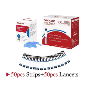Tiras reactivas de glucosa en sangre Sinocare al por mayor, kit de glucómetro Safe Accu 2 con sensor de glucosa para uso doméstico - Product Image 2