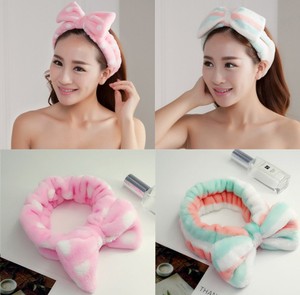 <span class=keywords><strong>Maquillage</strong></span> du visage <span class=keywords><strong>noeud</strong></span> <span class=keywords><strong>noeud</strong></span> tête enveloppement doux corail polaire cosmétique <span class=keywords><strong>bandeau</strong></span> pour femmes filles arc cheveux bande <span class=keywords><strong>bandeau</strong></span> - Product Image 3