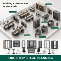 Cabine de bureau insonorisée intelligente avec réservation IoT et ventilation à capteur de CO2 pour espace de coworking