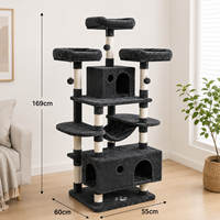 En gros Arbre à chat de luxe extra haut en sisal avec hamac double et triple perchoir pour chatons