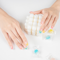 Vente d'usine : Nouveaux autocollants pour ongles en gel semi-durci 3D français brillants et imperméables, en gros, pour filles