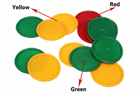 Jetons de poker standard tricolores de 3,2 cm, tuiles de mahjong, marqueurs de jeu, jetons de jeu en plastique, 68 pièces