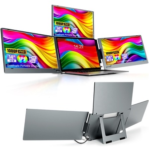 Tăng gấp bốn lần ba màn hình Extender 14inch một cáp Loại-C kết nối Full HD 1080p tự động xoay <span class=keywords><strong>LCD</strong></span> màn hình di động cho máy tính xách tay - Product Image 1