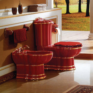 Modern Square Sanitary Ware WC Combo Ceramic <strong>Toilet</strong> Sink Set Bathroom <strong>Black</strong> and Gold <strong>Toilet</strong> - Product Image 4